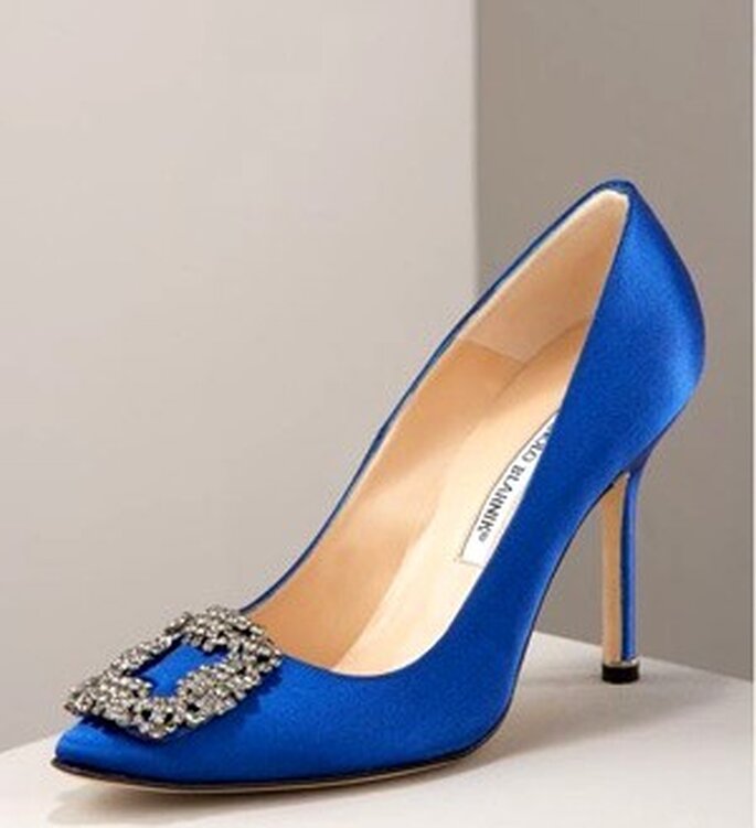 Zapato en azul shock diseño exclusivo que apareció en la pelicula de Sexo en Nueva York