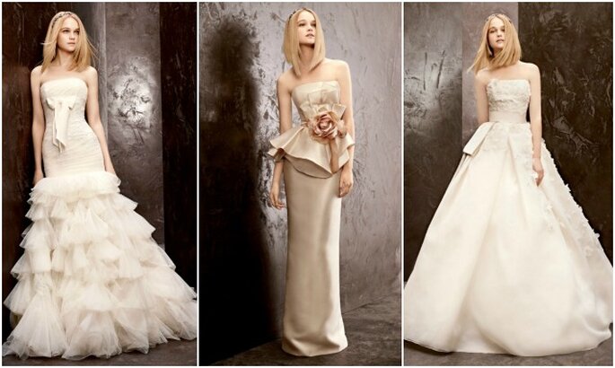 Chamar low cost a uma colecção de vestido de noiva Vera Wang pode ser um bocadinho abusivo... mas a verdade é que a sua linha White é mais económica do que a principal. Agora, em exclusivo para a David's Bridal, a estilista apresenta novos modelos.