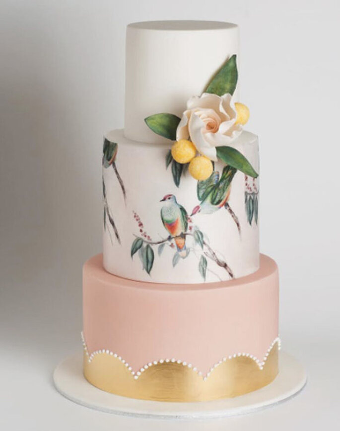 Inspiração para bolos de casamento de 3 andares | Créditos: Cake ink Instagram