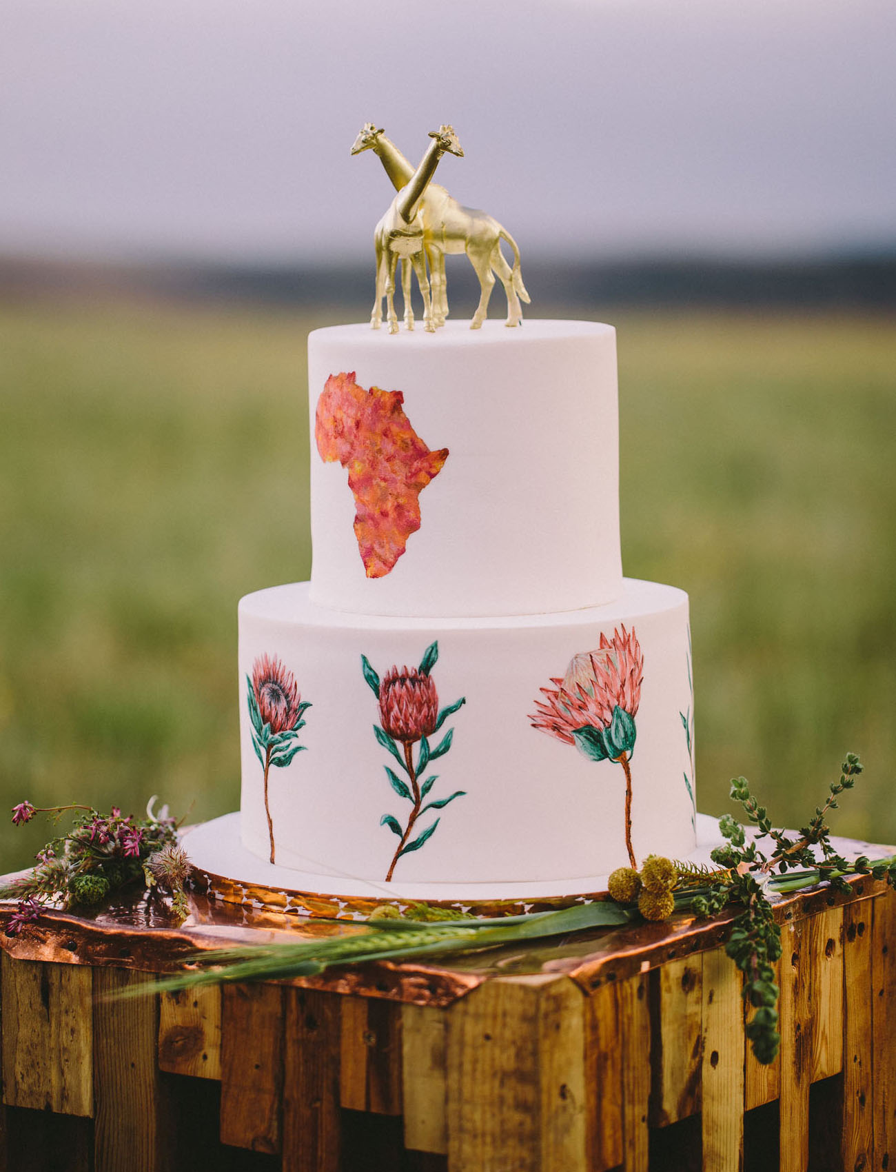 Inspiração para bolos de casamento de 2 andares | Créditos: Charlene Schreuder Photography