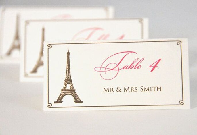 Paris é amar e amor! E estes marcadores de mesa são deslumbrantes!
