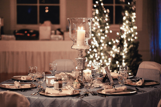 Decoração de mesas de casamento inspiradas no Natal