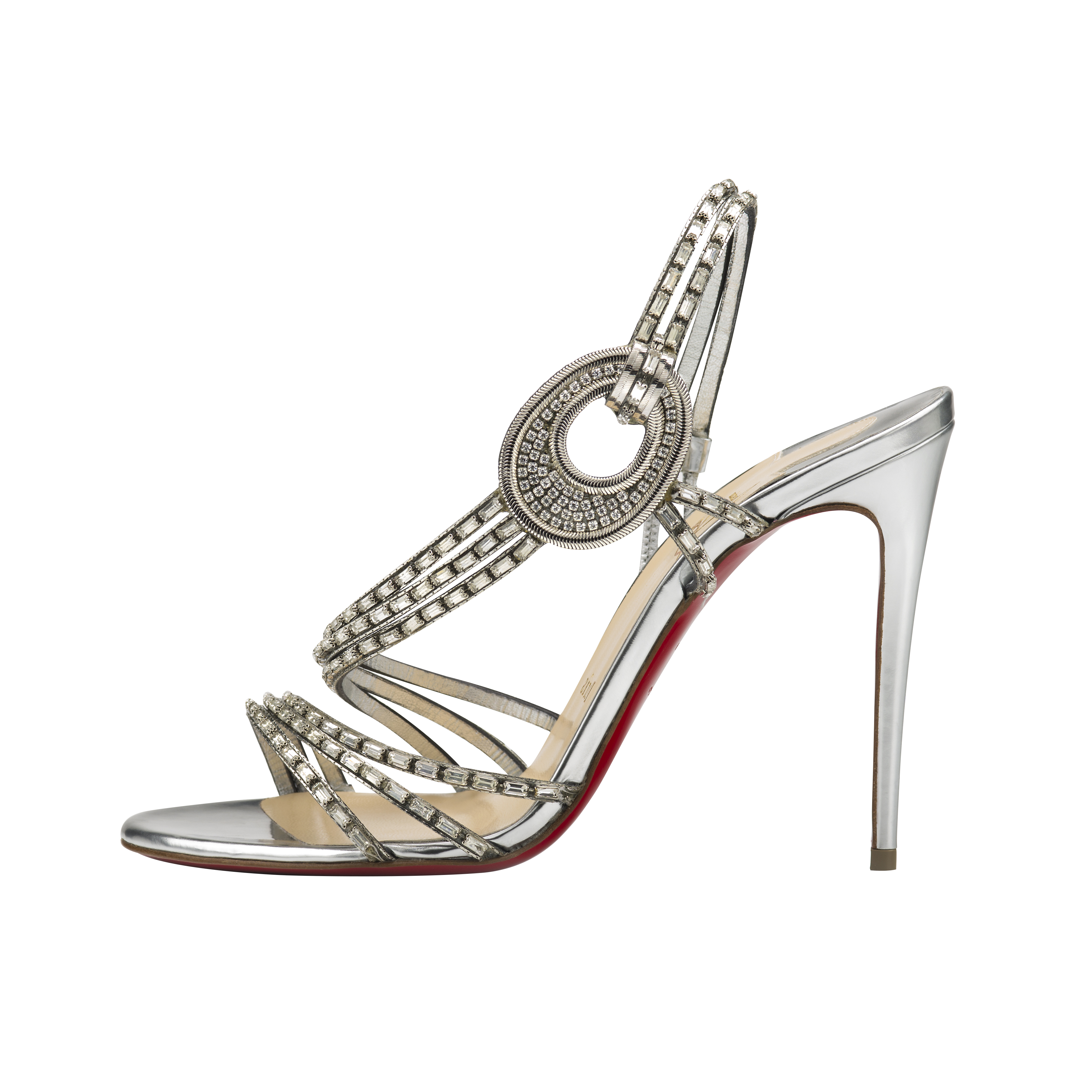 Christian Louboutin Girlsbestfriend 100 Specchio Silver Crystal.