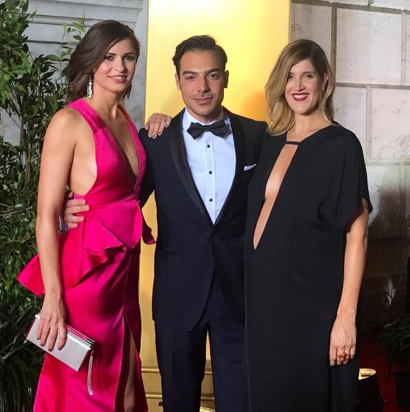 Foto via Instagram de Tiago Aldeia | Tiago Aldeia: fato by Gio Rodrigues | Vera Kolodzig: vestido by David Ferreira | Sofia Correia: vestido by: Júlio Torcato