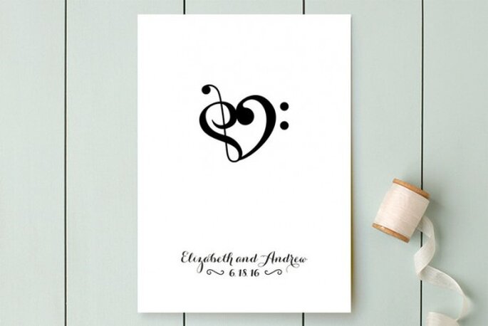 Boda con detalles musicales - Foto Minted Boda con detalles musicales - Foto Minted