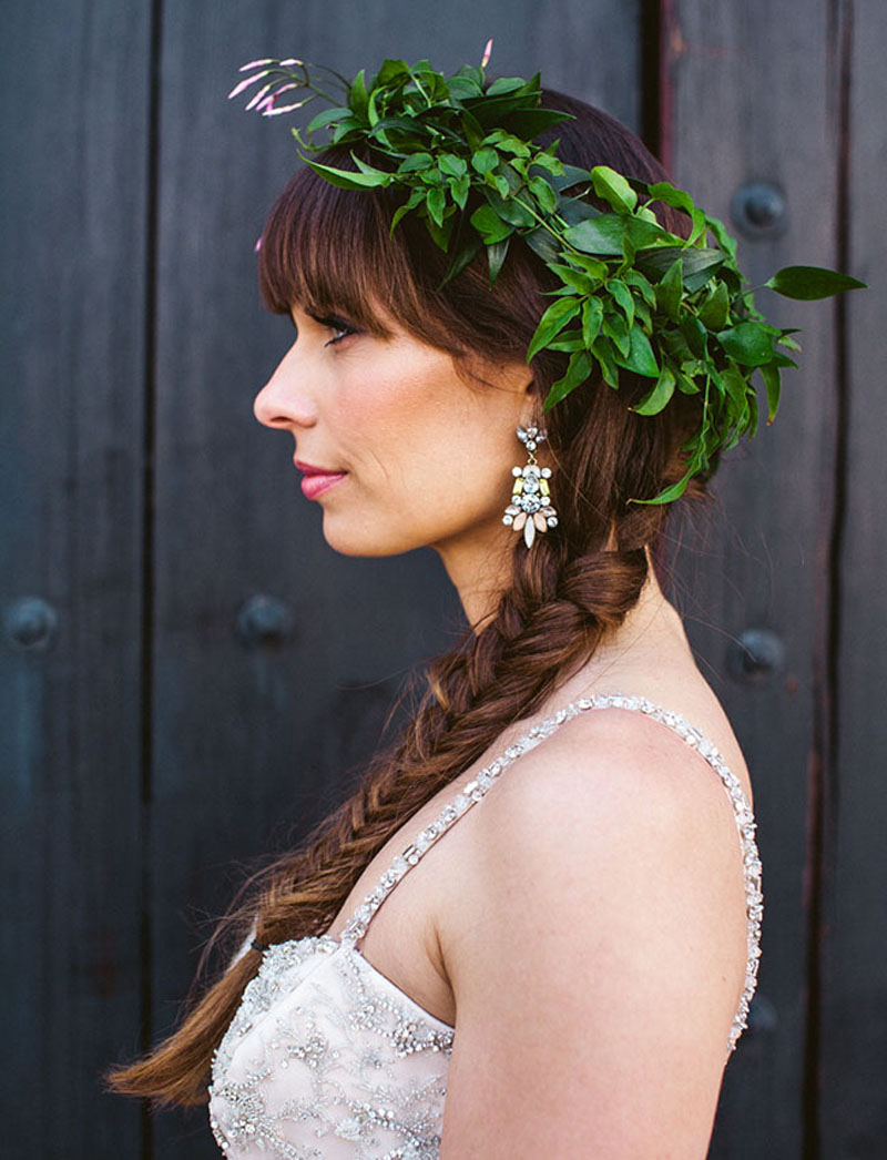 Penteado de noiva com franja