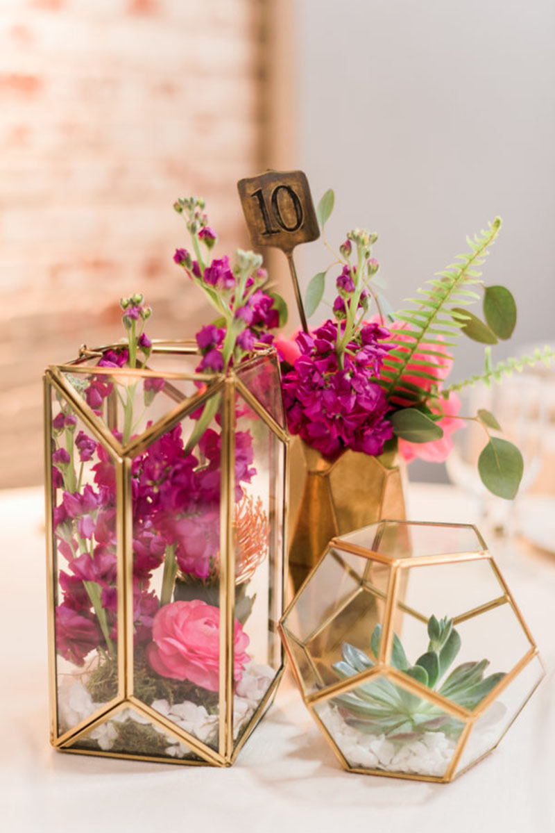 Os melhores detalhes geométricos para decorar o seu casamento. Atreve-se?