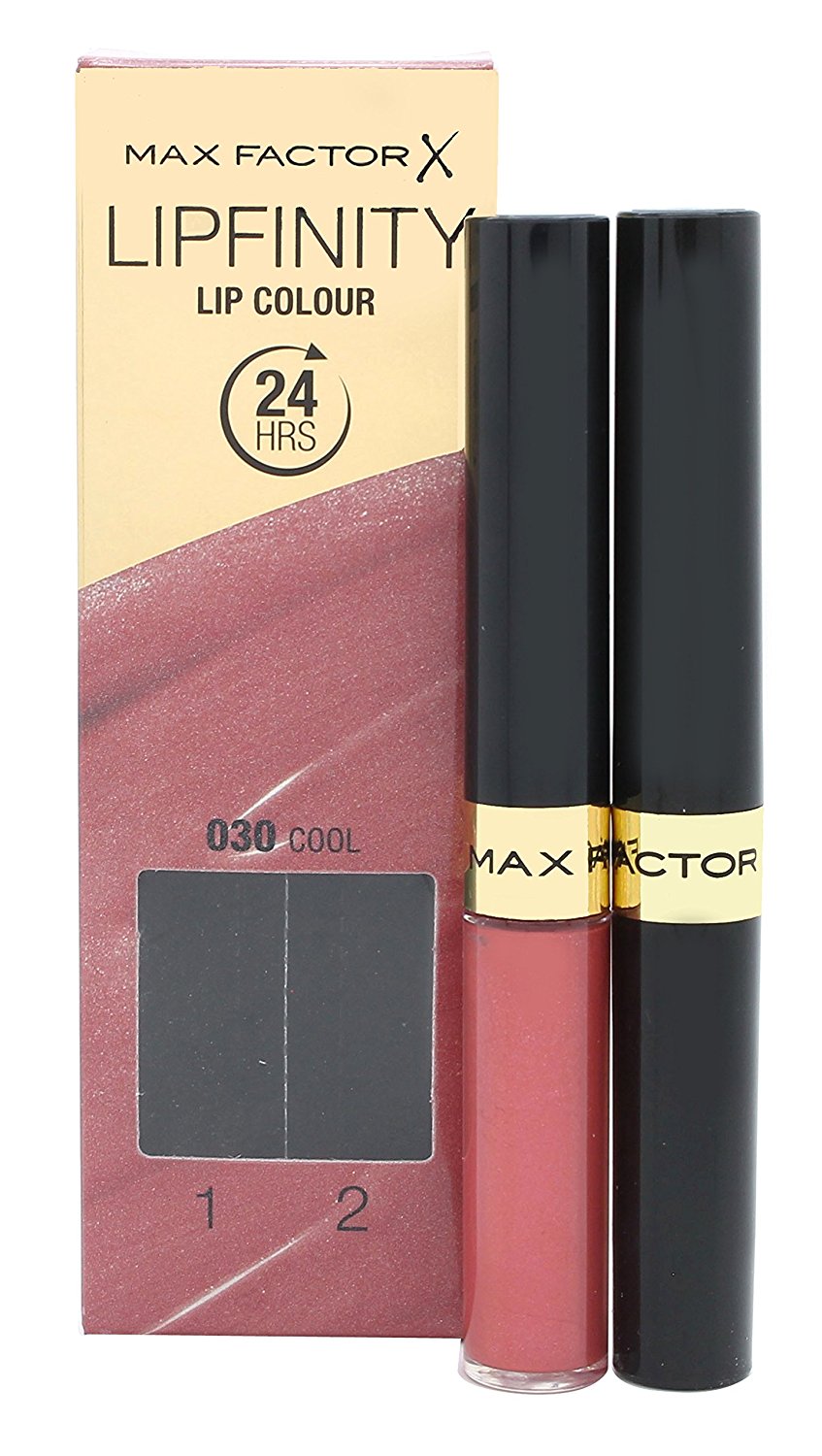 Batom efeito brilho permanente.<p> Lipfinity Lip Colour 24 Hrs Max Factor ·