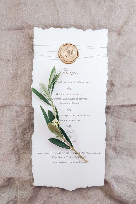 menu casamento simples