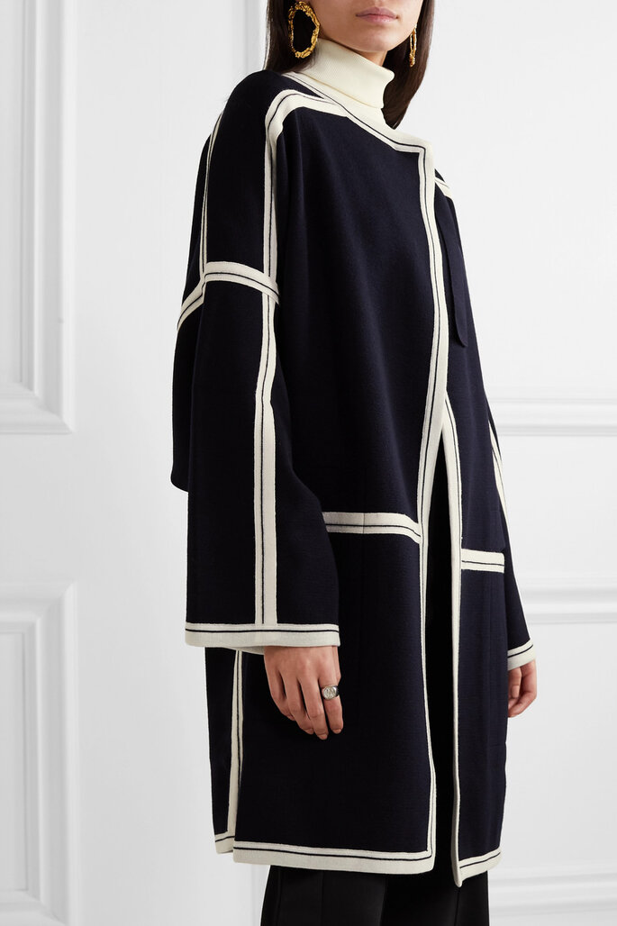 Capa de lã bicolor Oversized da Chloé via Net-a-Porter