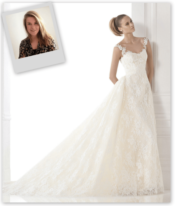O meu casamento perfeito seria num grande castelo e o meu vestido ideal seria o que me fizesse sentir como uma princesa. Este desenho de Pronovias encaixa à perfeição com o que sempre sonhei: uma cerimónia tradicional, um banquete rodeada de familiares e amigos e uma grande festa pela noite dentro! Sem dúvida, este será o vestido com o que me irei sentir a melhor noiva do mundo!
Vestido de noiva modelo Constance, de Atelier Pronovias 2015. Credits: Pronovias