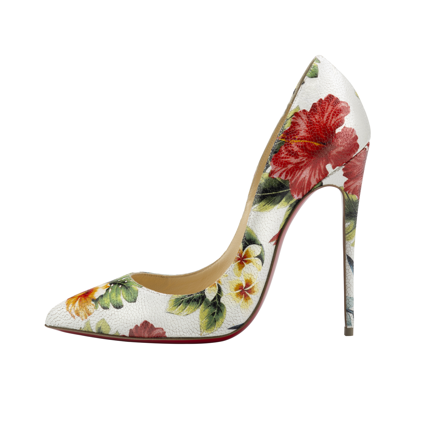 Christian Louboutin Pigalle Follies 120 Calf Hawaii White.