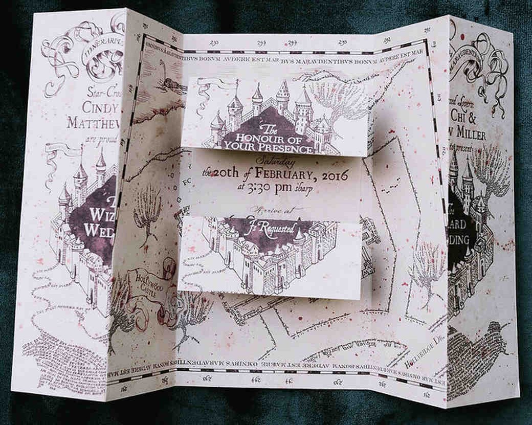 Convite de casamento inspirado em Harry Potter