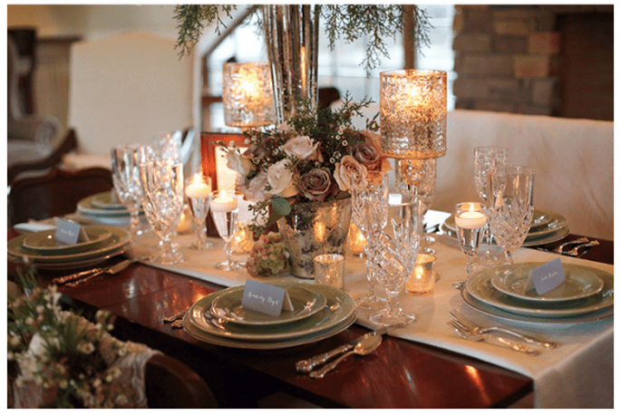 Decoração de mesas de casamento inspiradas no Natal