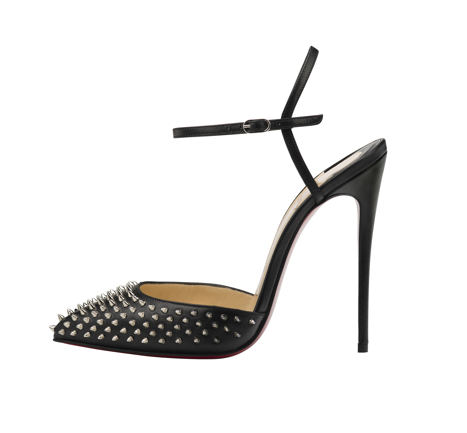 Christian Louboutin Baila Spike 120 Kid Black Silver.