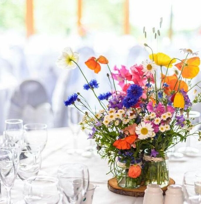 mesa casamento flores