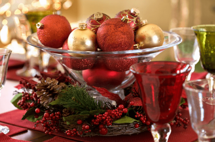 Decoração de mesas de casamento inspiradas no Natal