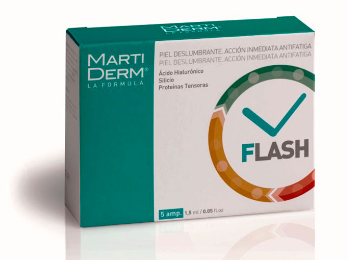 Martiderm Flash para uma pele deslumbrante no momento. Visible aspeto anti-fadiga, hidratante e reafirmante