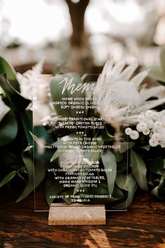 menu de casamento