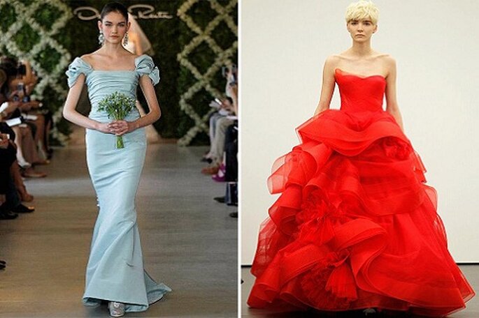 Oscar de la Renta (izqda.) y Vera Wang apuestan por el color. Foto: Oscar de la Renta y Vera Wang