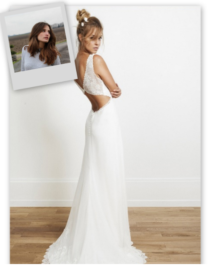 Dizem que Paris é a cidade do amor, por isso, nada melhor que passar pelo altar com um bonito vestido do desenhador Rime Arodaky. O decote nas costas, o corte e o tecido são o conjunto perfeito para um vestido de sonho! É um modelo que transmite sensualidade e elegância com um toque vintage. Mas o que mais me apaixonou foram os pequenos detalhes de renda e as possibilidades que oferece para criar um total look rock ou chique. Sem dúvida, um vestido simples perfeito para o meu estilo!
Vestido de noiva modelo Izia, de Rime Arodaky. Credits: Rime Arodaky