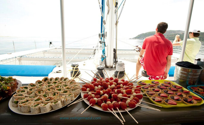 Catering a bordo do catamaran. Foto Vertigem Azul