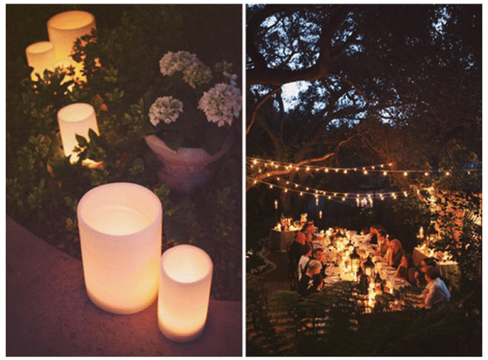 Decoración de boda con velas - Foto Stephanie Williams Photography