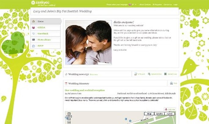 Crie um site de casamento à sua medida com o Zankyou