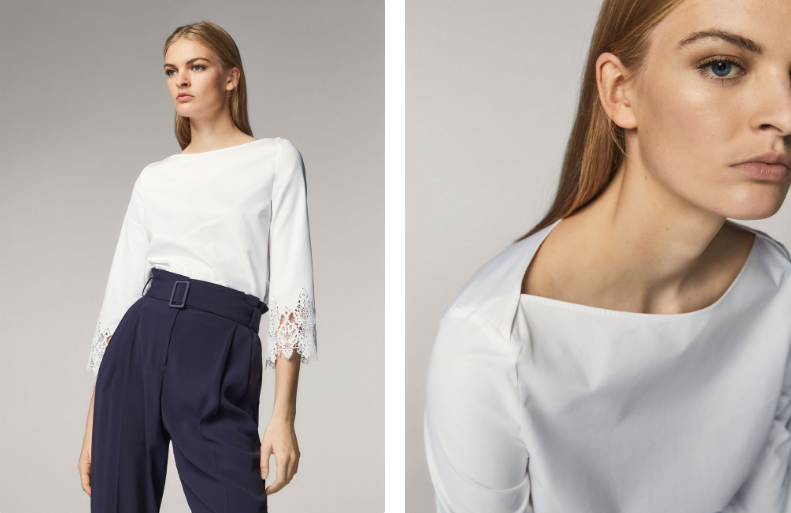 BLUSA COM DETALHE DE CROCHÉ da Massimo Dutti (49,95 euros)