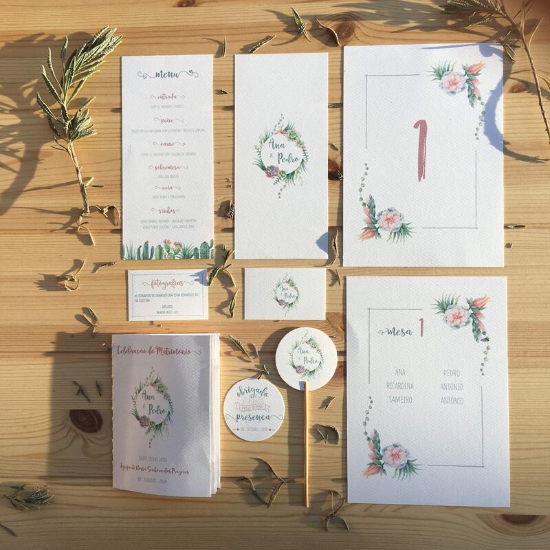 Conjunto wedding stationary por By Riscos Design