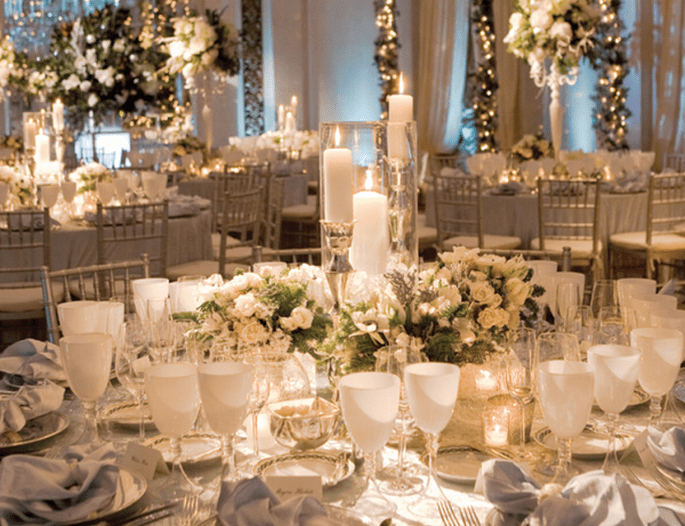 Decoração de mesas de casamento inspiradas no Natal