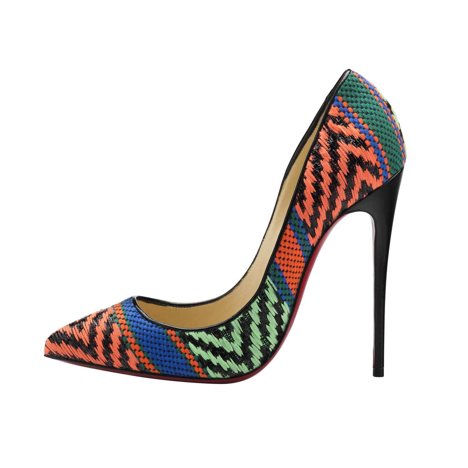 Christian Louboutin Pigalle Follies 120 Tissu Sao Multi Black.