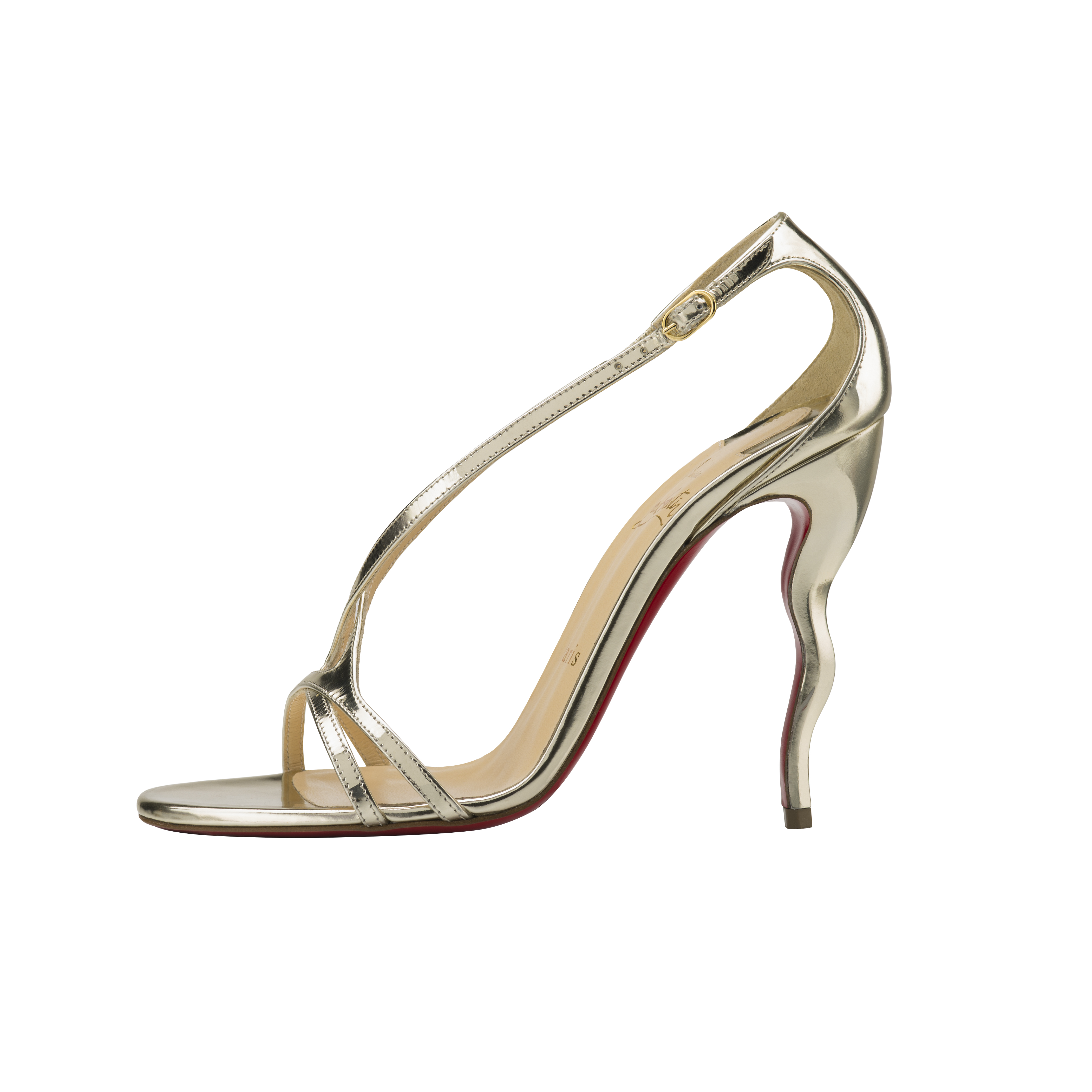 Christian Louboutin Olala 100 Specchio Light Gold.