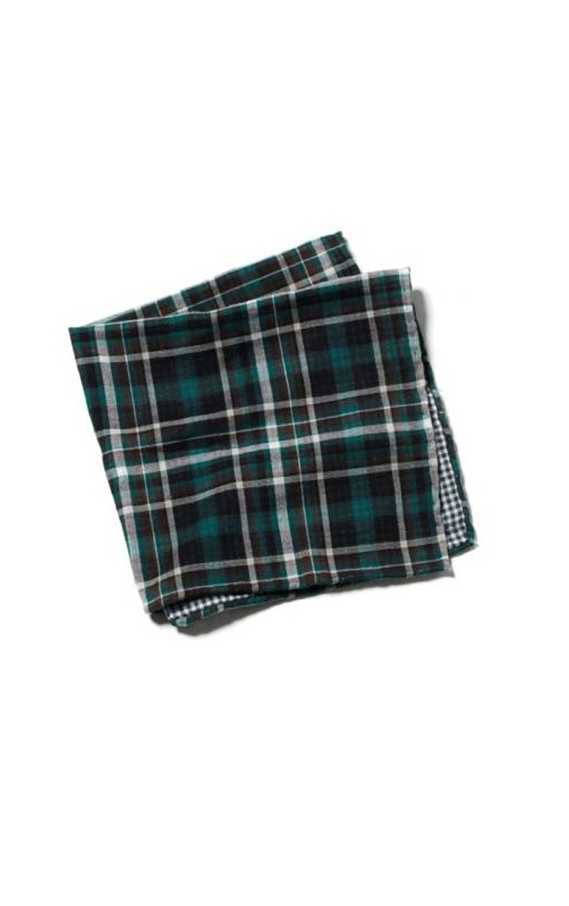 Lenço de lapela em tartan verde e azul Credits nordstrom