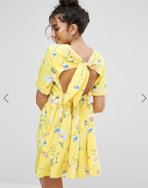 Asos Bright Floral Bow Back Smock Dress (29,73€)