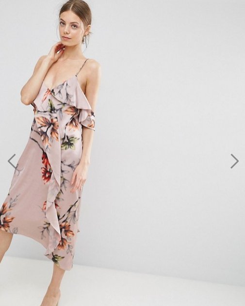 ASOS Cami Ruffle Front Floral Midi Dress (51,35€)