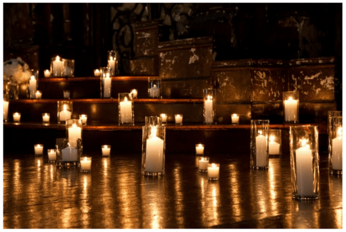 Decoración de boda con velas - Foto Dave Robbins