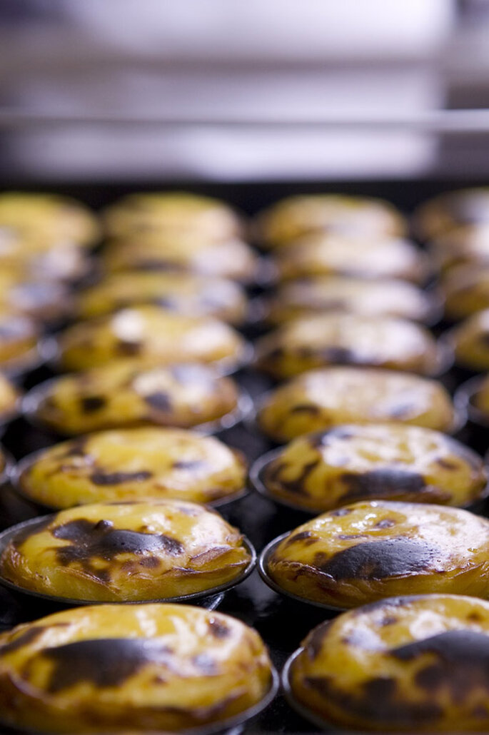 Acabadinhos de sair do forno... Foto Pastéis de Belém