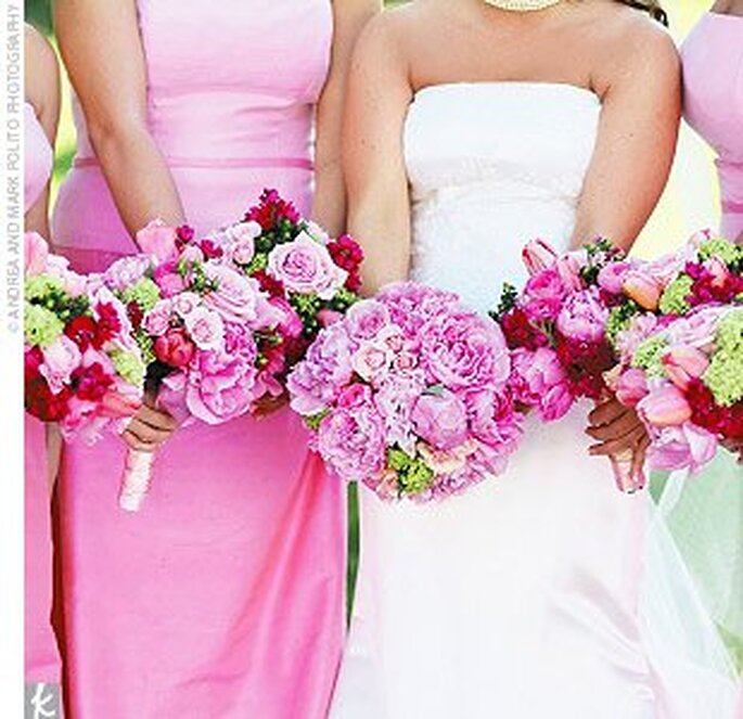 Bouquets de noiva cor-de-rosa