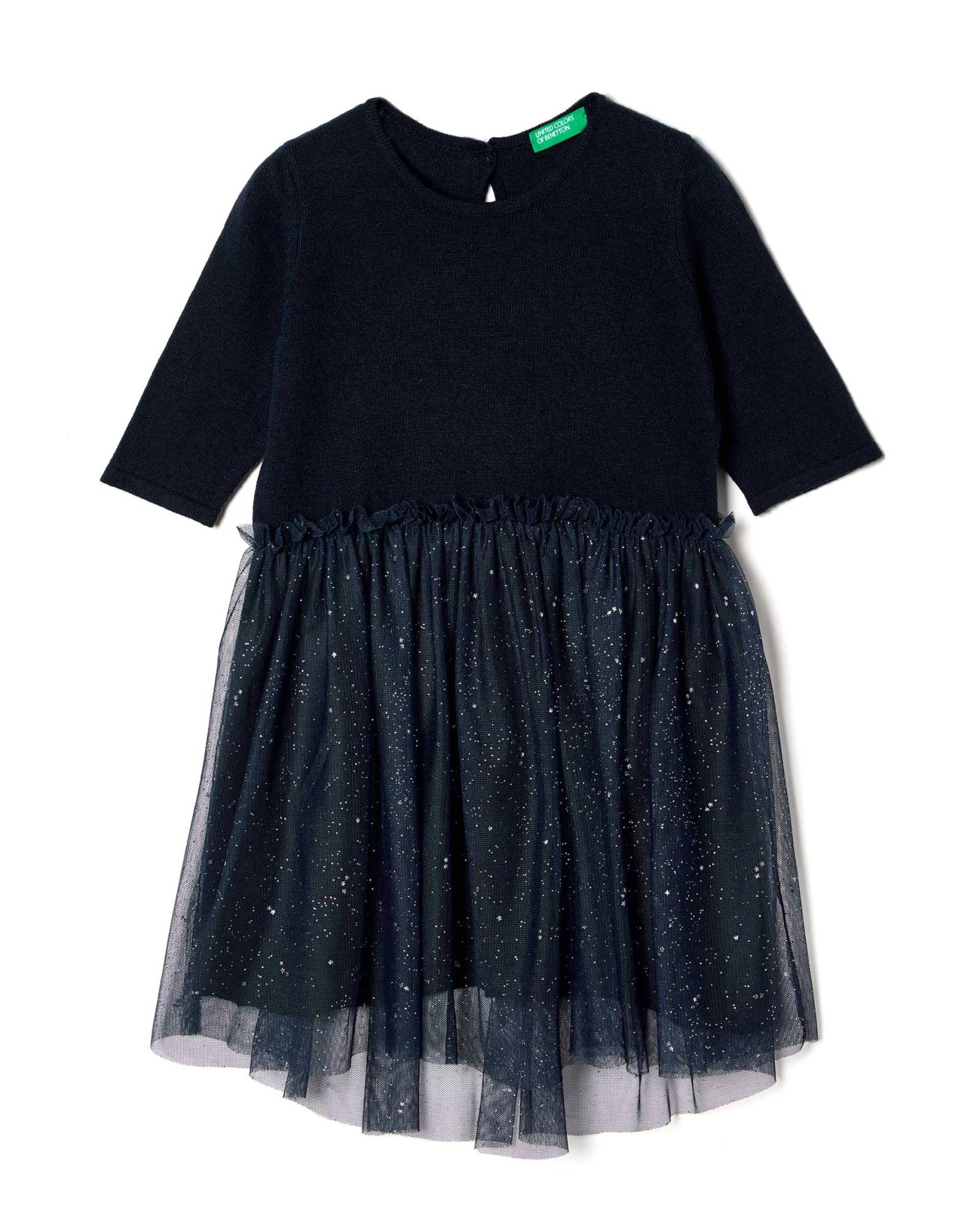 Vestido com saia de tule. Créditos: Benetton